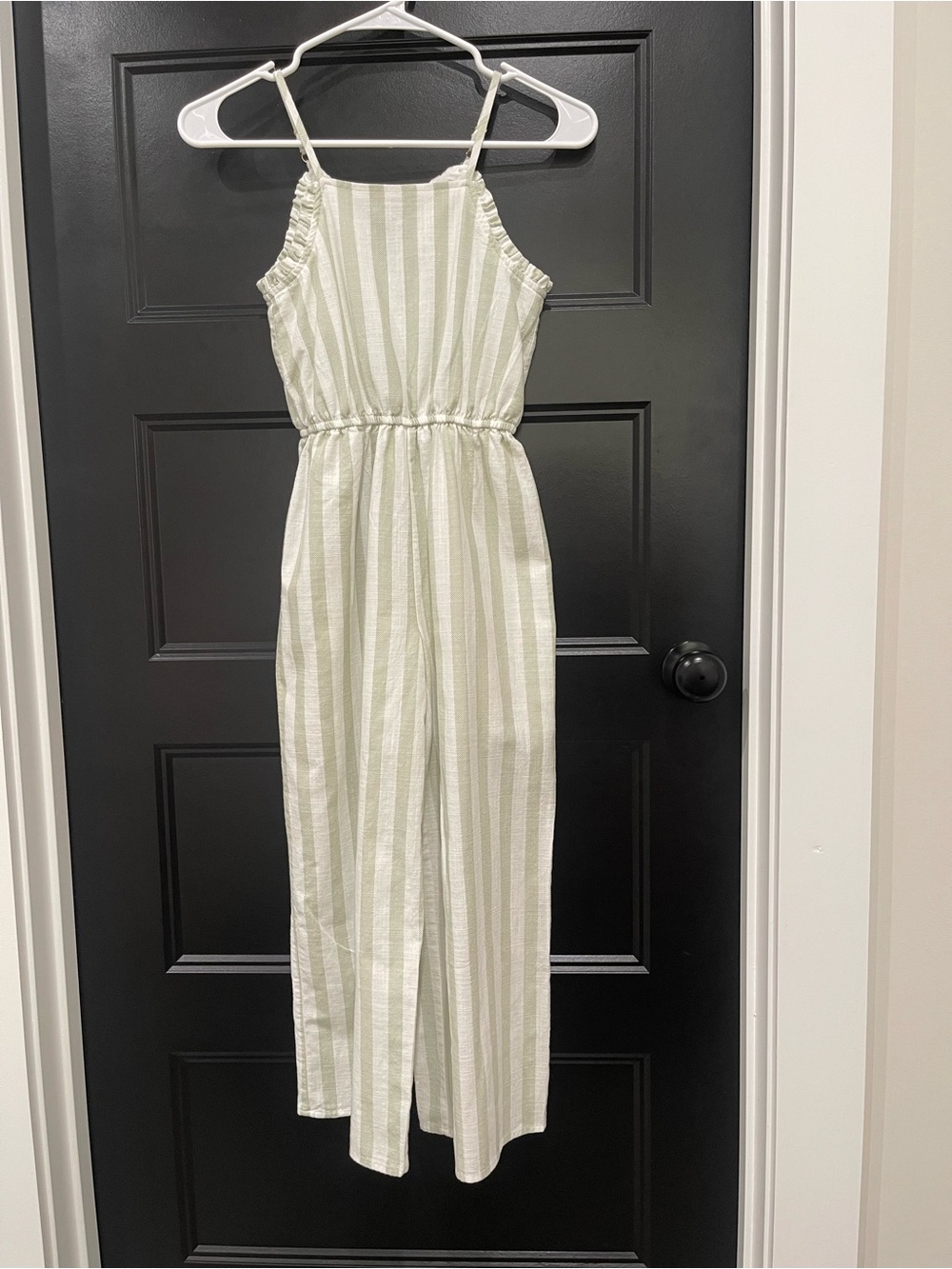 Girls Light Green & White Striped One-Piece Bodysuit
